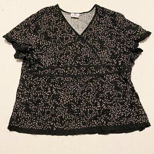 White Cross Scrub Top Womens Size XL Shirt